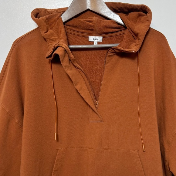 KNIX Oversized Hoodie "Good To Go" in Rust-Caramel Brown Size XL w Pocket - Picture 3 of 12